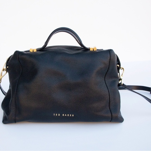 Ted Baker Women's Albee Pop Handle Leather Shoulder Bag Black - Picture 2 of 10